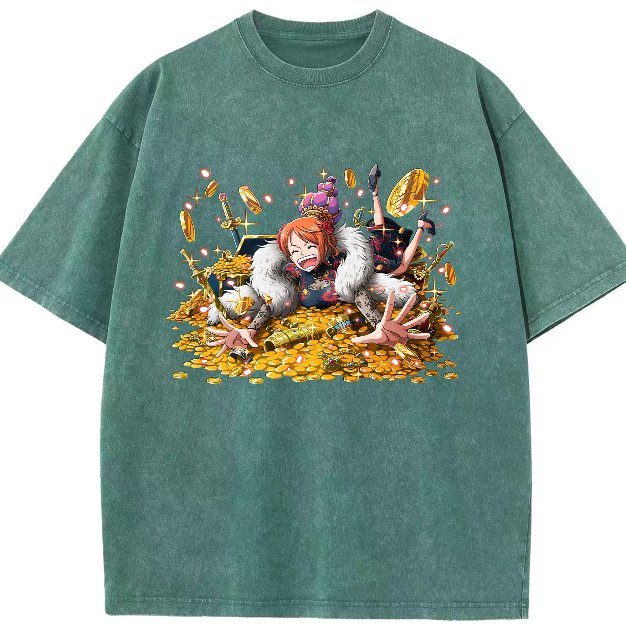 ワンピース ナミ ONE PIECE Nami 綿100% ヴィンテージ風 半袖Tシャツ（フロントプリント）